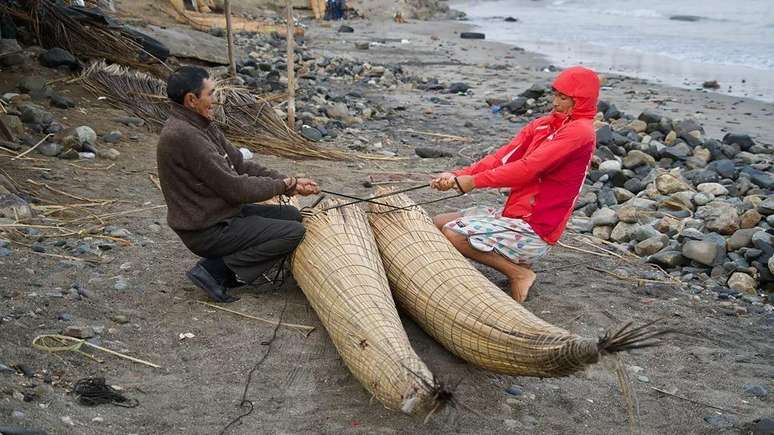A colheita e a transforma&ccedil;&atilde;o da totora em barcos &eacute; uma arte transmitida de gera&ccedil;&atilde;o a gera&ccedil;&atilde;o