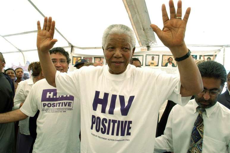 Nelson Mandela sempre se engajou na luta contra a Aids na África do Sul, que, com 7,8 milhões de pessoas infectadas pelo HIV, é o país com o maior número absoluto de casos no mundo