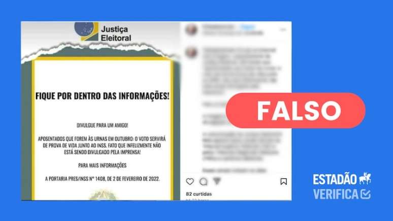 Informativo mente ao tentar se passar por um comunicado oficial da Justiça Eleitoral.