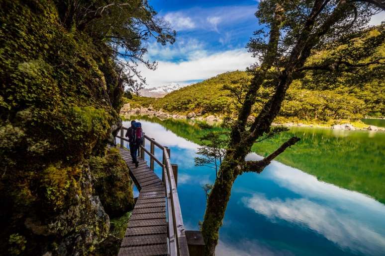 Com o clima mais ameno, é possível explorar a trilha Routeburn Track em Queenstown 