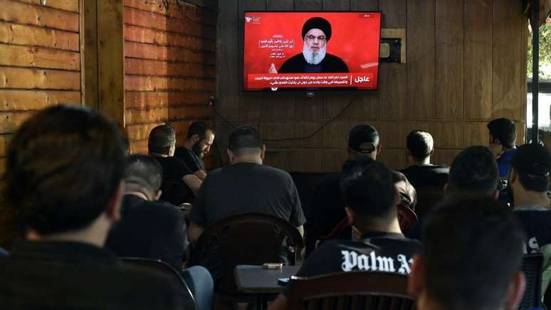 O líder do Hezbollah, Hassan Nasrallah, discursou após os ataques no Líbano