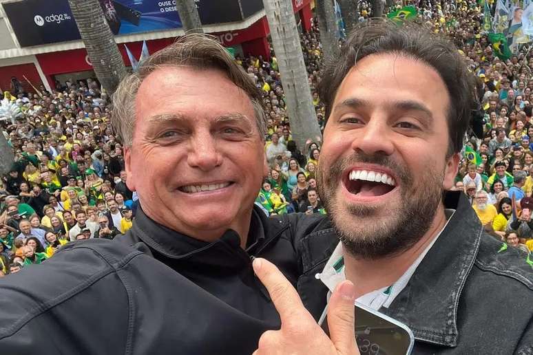 Jair Bolsonaro e Pablo Mar&ccedil;al em manifesta&ccedil;&atilde;o