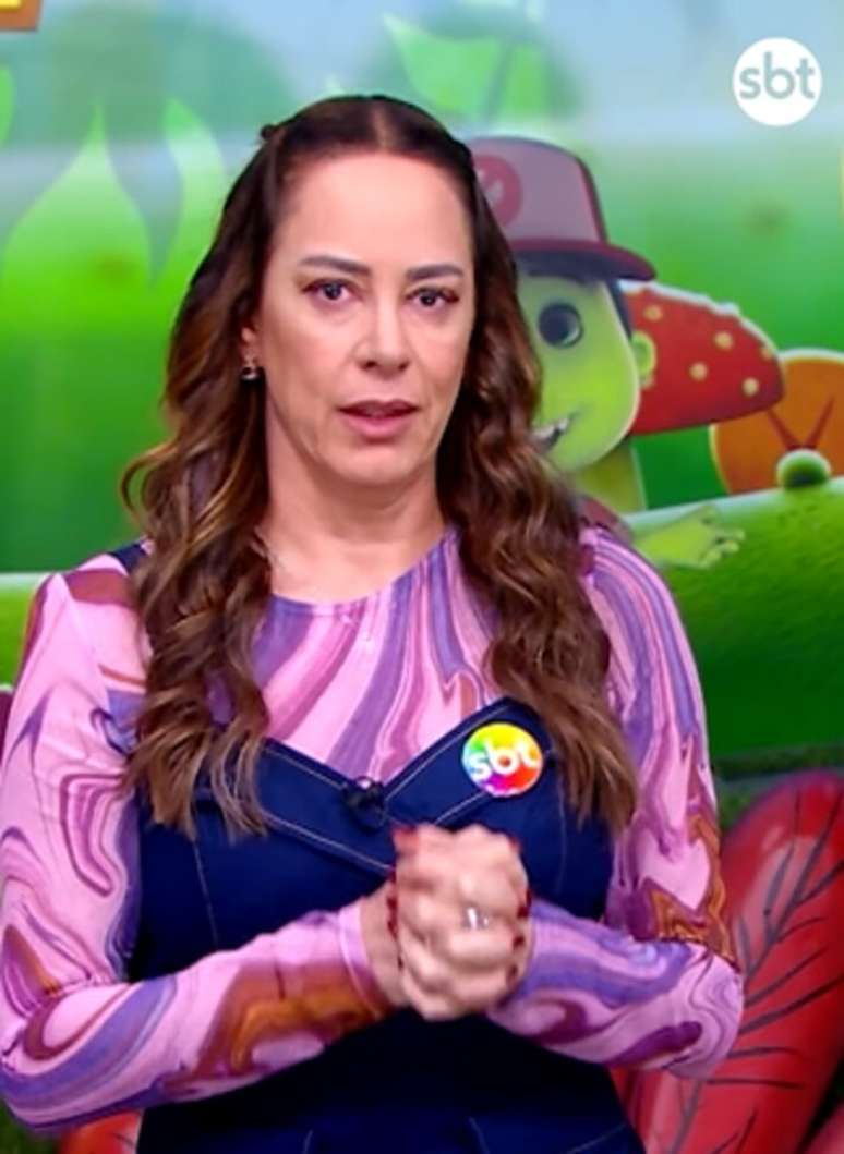 Silvia Abravanel durante apresentação do 'Sábado Animado' que foi ao ar em 21 de setembro de 2024