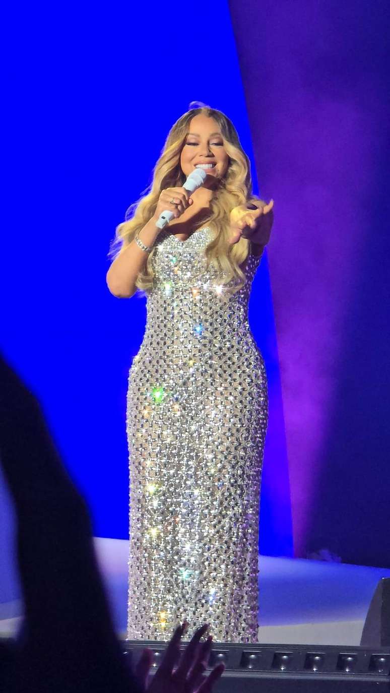 Mariah Carey durante show em São Paulo, na sexta-feira, 20