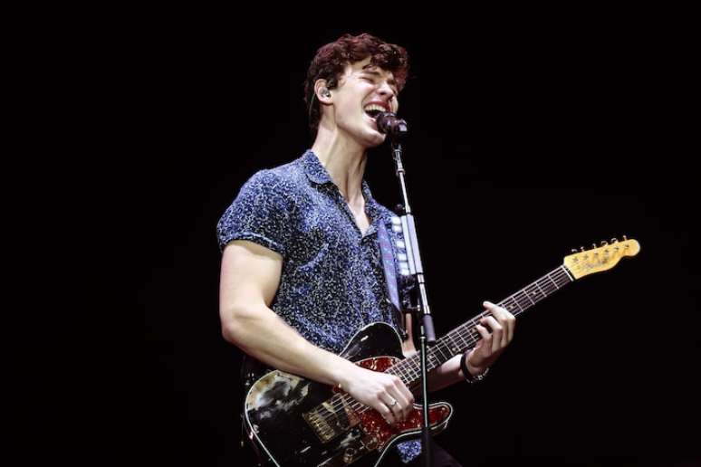 Shawn Mendes durante show no Palco Mundo no Rock in Rio 2017. Ele se apresenta novamente no festival neste domingo, 22.