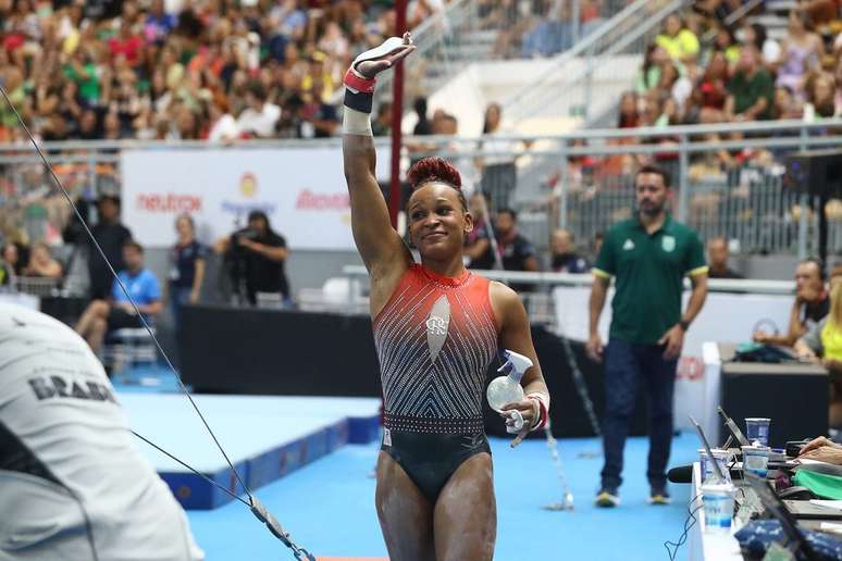 Rebeca Andrade durante o Campeonato Brasileiro de ginástica artística