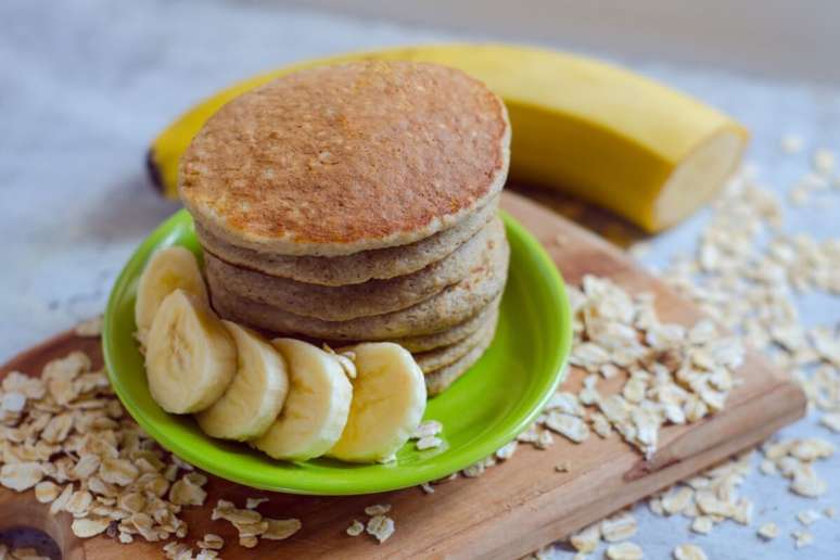 Panqueca de banana com aveia 