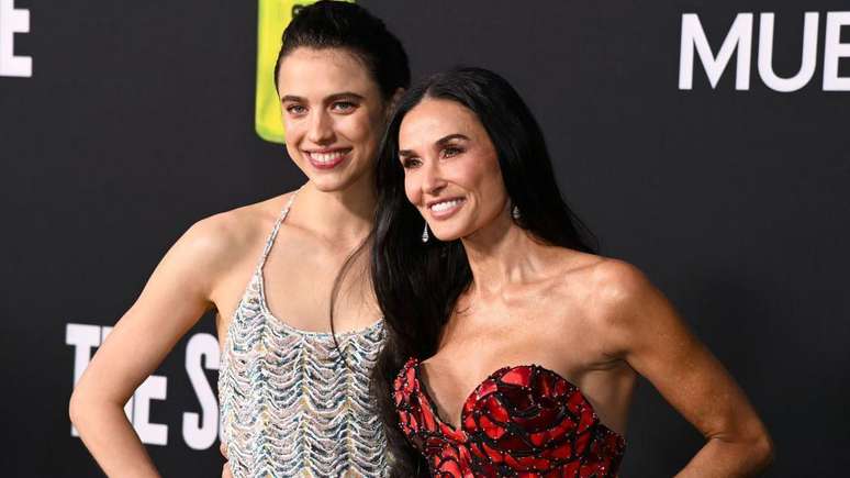 Margaret Qualley e Demi Moore na estreia de 'A Substância' em Los Angeles