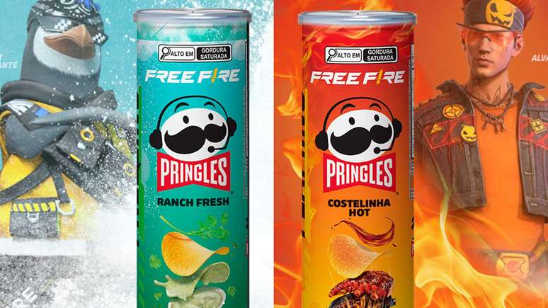 Pringles Ranch Fresh e Costelinha Hot, feitas em parceria com Free Fire