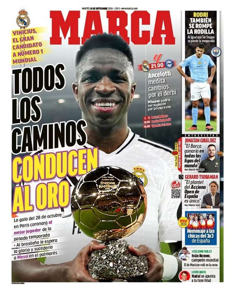 Capa do jornal espanhol Marca 