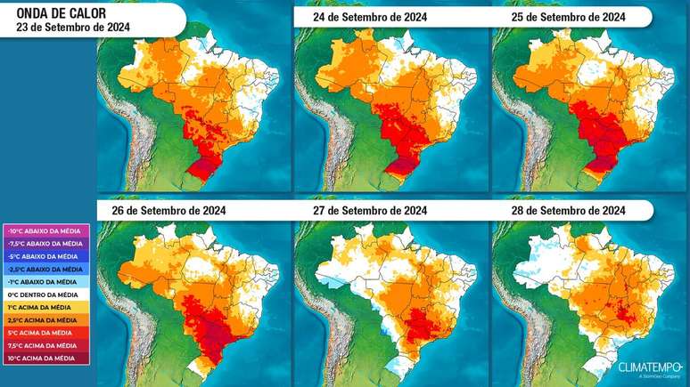 Onda de calor seguirá ativa no País até o dia 27 de setembro