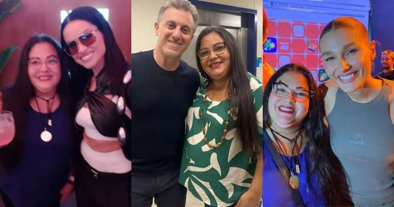 Patrícia Veloso, do meme 'Que Xou da Xuxa é esse?', ao lado de Juliette, Luciano Huck e Sasha.