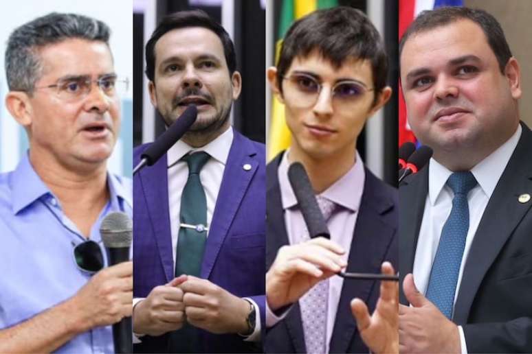 Da esquerda para a direita: David Almeida (Avante), Capitão Alberto Neto (PL), Amon Mandel (Cidadania) e Roberto Cidade (União)