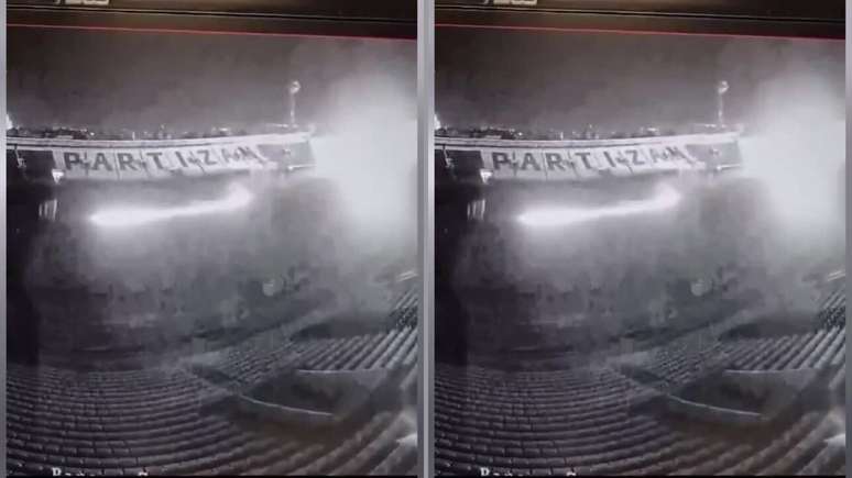 Vândalos invadiram o estádio do Partizan Belgrado e incendiaram o gramado, pouco antes do aguardado clássico contra o Estrela Vermelha