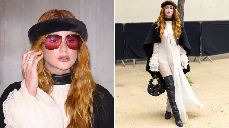 Marina Ruy Barbosa mostra anel de noivado durante semana de moda em Paris