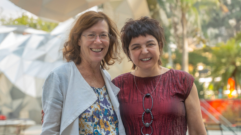 Miriam Lerner e Bel Pereira, organizadoras e curadoras do Bazar