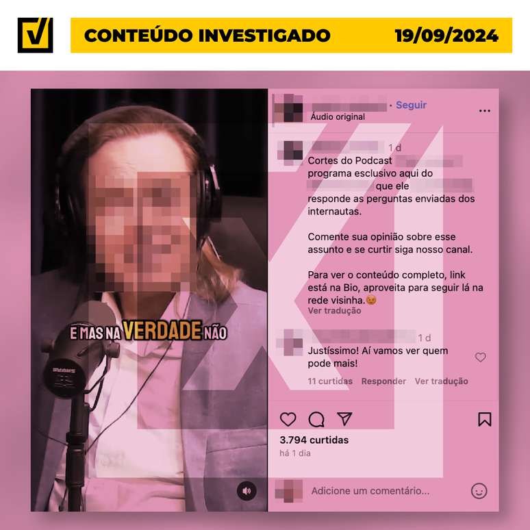 Vídeo com informação falsa circulou no Instagram e Telegram 