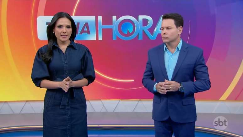 M&aacute;rcia Dantas enfrenta clim&atilde;o com Marc&atilde;o do Povo em edi&ccedil;&atilde;o ao vivo do T&aacute; Na Hora 