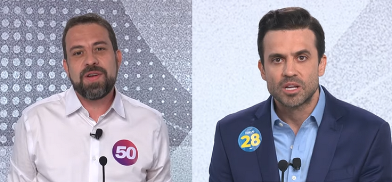 Guilherme Boulos (PSOL) e Pablo Marçal (PRTB), candidatos à Prefeitura de São Paulo.