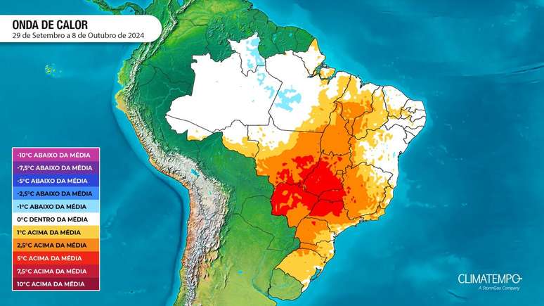 Onda de calor deve voltar a atuar no Brasil