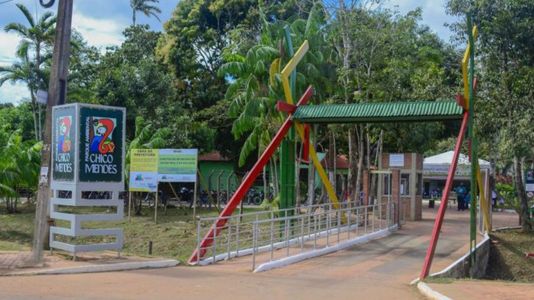 Fachada do Parque Ambiental Chico Mendes em Rio Branco, no Acre