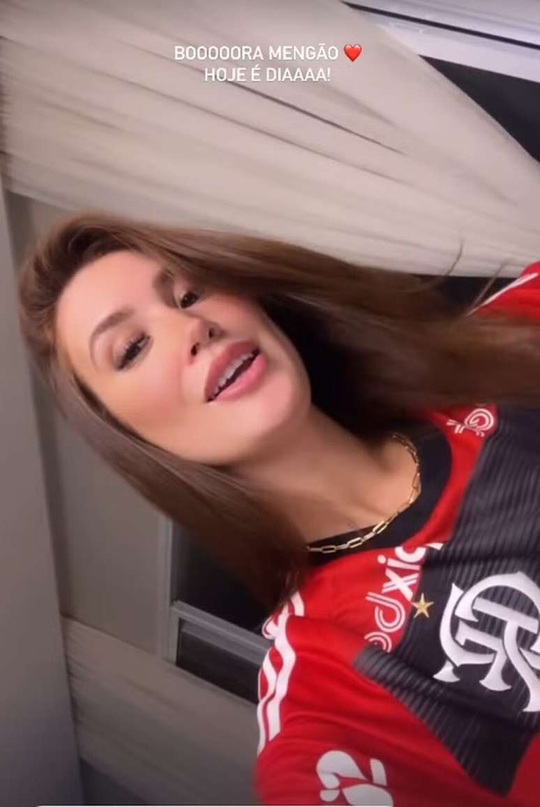 Grabación de Taisa durante el partido de Flamengo -