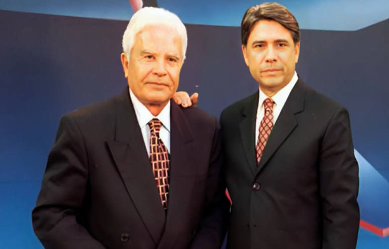 Cid Moreira e Sérgio Chapelin dividiram bancada do Jornal Nacional