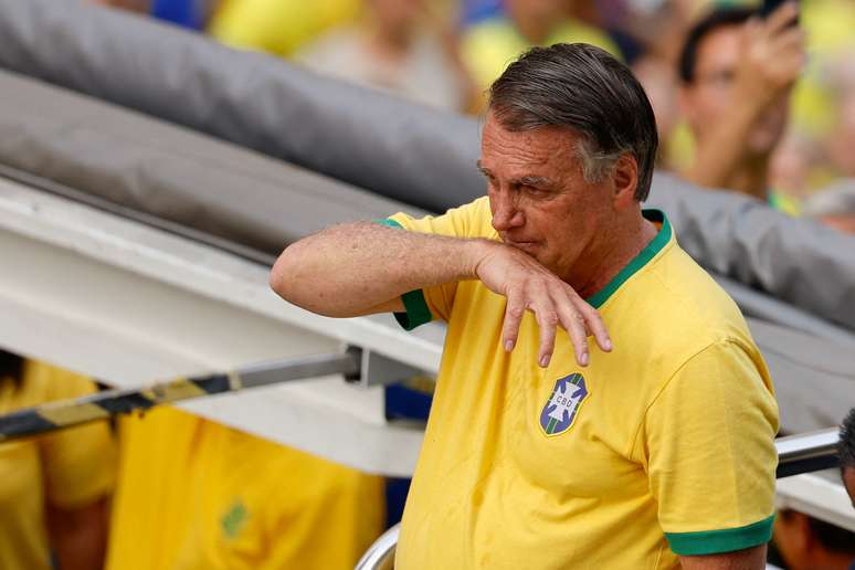 O ex-presidente Jair Bolsonaro durante protesto contra o STF, no Dia da Independência, na Avenida Paulista, em São Paulo (Foto de 07/09/2024)