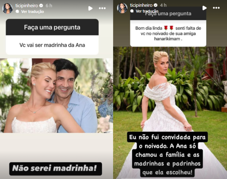 Ticiane Pinheiro revela por que não foi ao noivado de Ana Hickmann