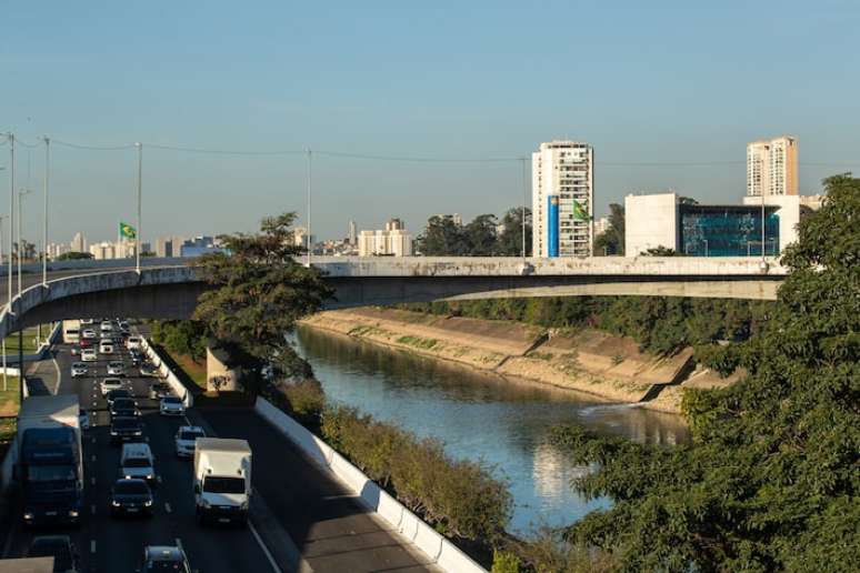 Vista da Marginal do Tietê.