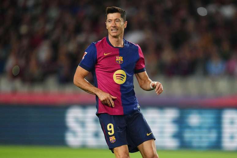 Robert Lewandowski (Barcelona) durante jogo contra o Getafe, no dia 25.09.2024 