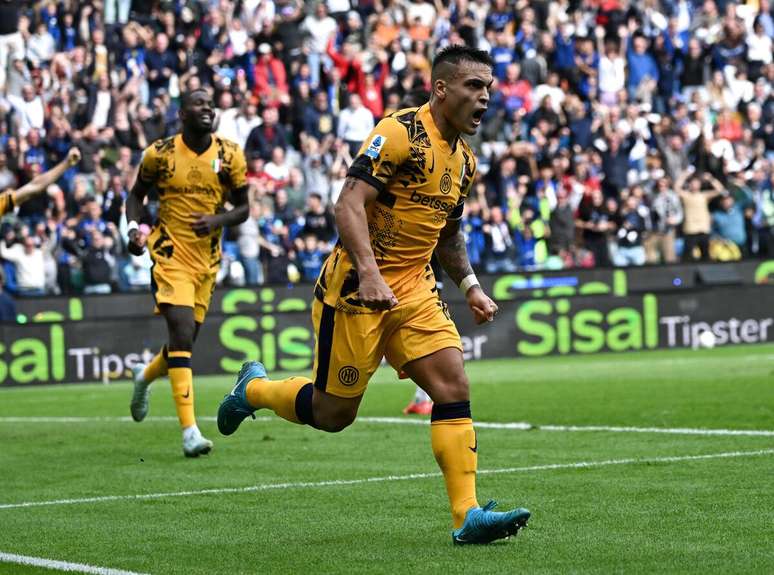 Lautaro Martinez (Inter de Milão) celebrando seu gol contra a Udinese, no dia 28.09.2024 