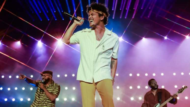 Bruno Mars em apresentação no The Town. Cantor fez primeiro show de maratona no Brasil nesta sexta, 4.