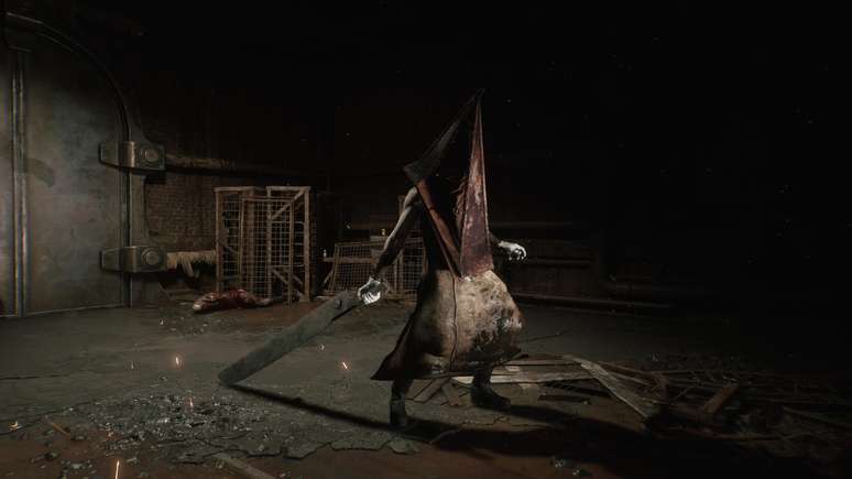 Pyramid Head, der ikonische und gefürchtete Bösewicht, der James verfolgt.