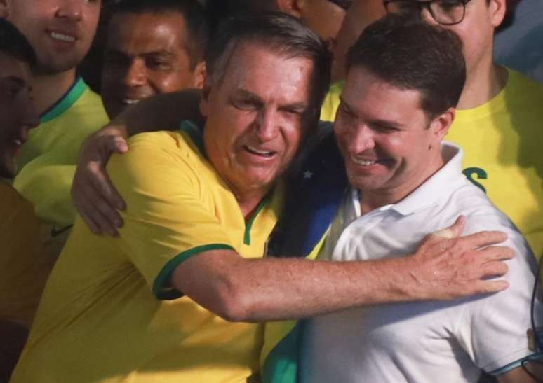 Evento do PL com a presença de Jair Bolsonaro para a pré-candidatura de Alexandre Ramagem à prefeitura do Rio de Janeiro, na quadra da mocidade de padre Miguel, zona oeste do Rio de Janeiro, em março de 2024