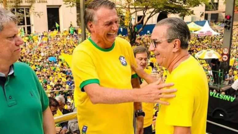 Silas Malafaia e Jair Bolsonaro juntos durante manifestação de 7 de setembro