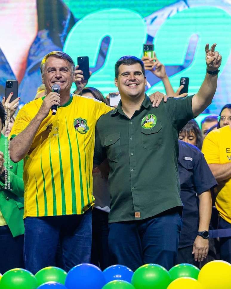 Jair Bolsonaro em evento de campanha de Engler em Belo Horizonte