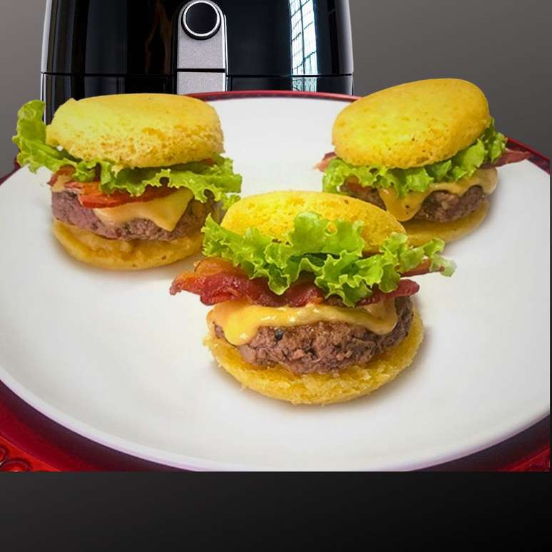 Mini Hambúrguer Caseiro na Airfryer