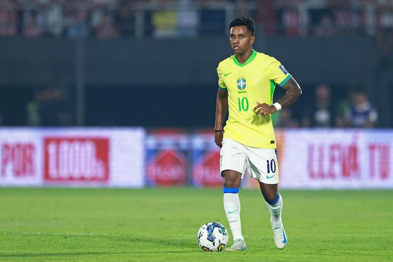 Rodrygo (Brasil) durante jogo contra o Paraguai, no dia 10.09.2024 