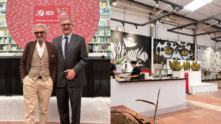 Francesco (a direita) e o presidente do Circolo Italiano, Jos&eacute; Messina e o local onde ocorrer&aacute; o evento