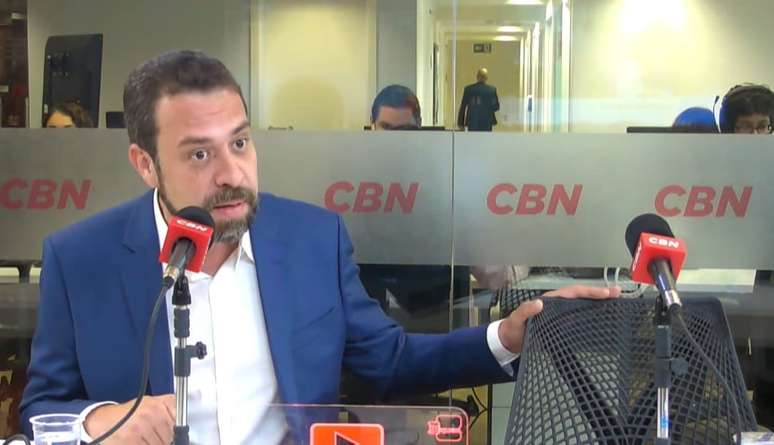 Guilherme Boulos (Psol) em entrevista à rádio CBN São Paulo.