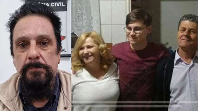 À esquerda, Paulo Cupertino. À direita, Rafael Miguel e família