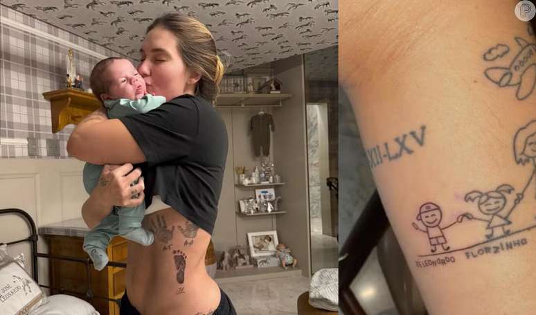 Virginia Fonseca ‘atualiza’ tatuagens de filhos, homenageia José Leonardo e avalia chances de aumentar família.