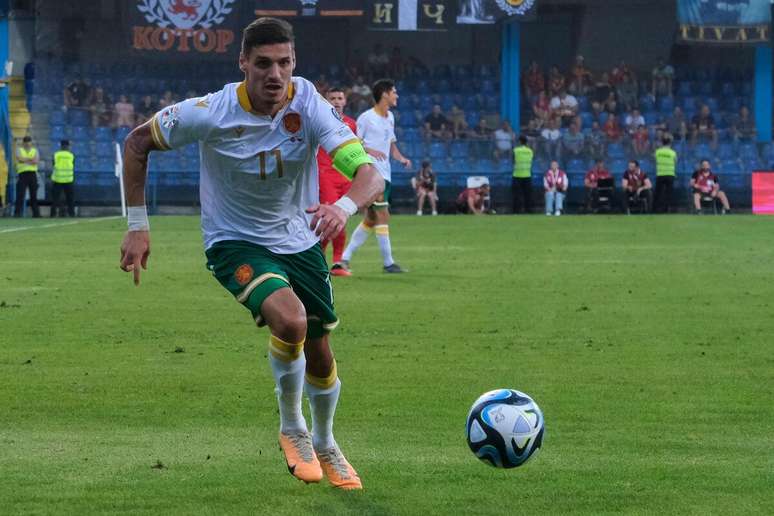 Kiril Despodov (Bulgária) durante jogo contra Montenegro, no dia 10.09.2024 