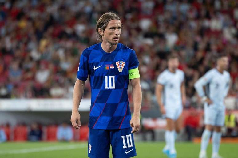 Luka Modric (Croácia) durante jogo contra Portugal, no dia 05.09.2024 