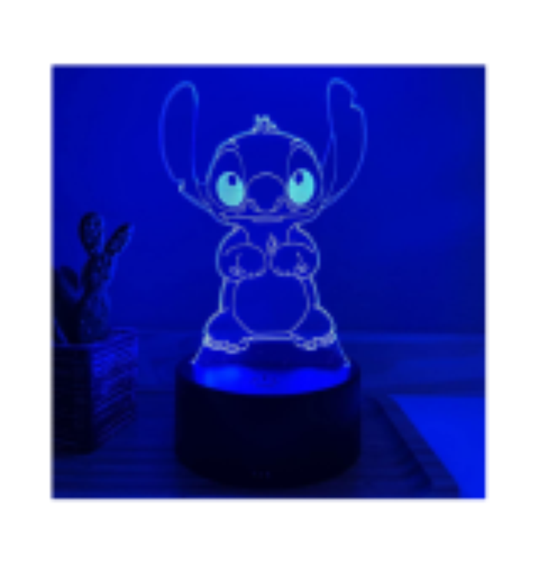 Luminária LED 3D abajur de Mesa - Stitch