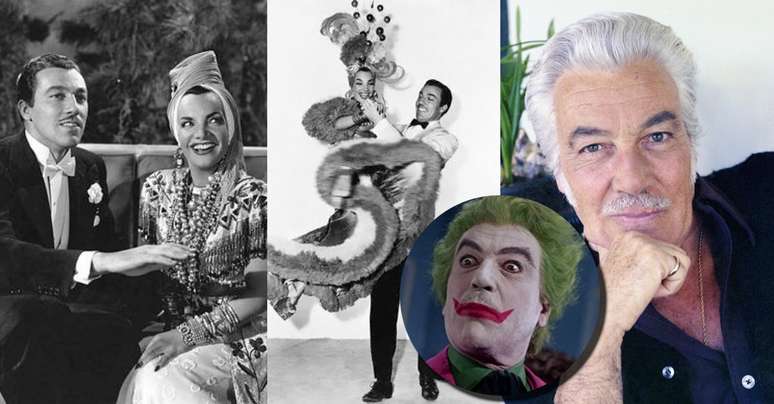 Cesar Romero em dois momentos com Carmen Miranda e na fase final da vida