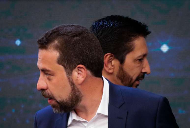 Ricardo Nunes e Guilherme Boulos no debate da Band