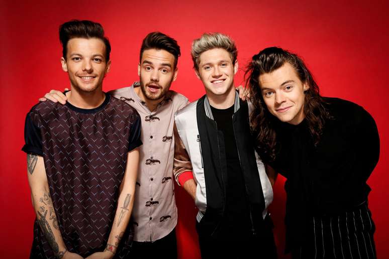 O grupo One Direction no BBC Music Awards em 2015: da esquerda para a direita, Louis Tomlinson, Liam Payne, Niall Horan e Harry Styles