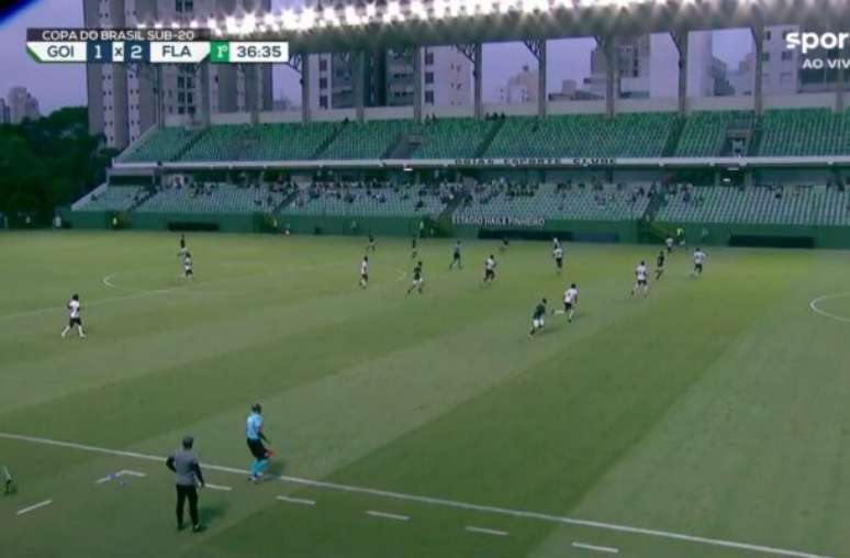 Reprodução/SporTV - Legenda: Flamengo chegou a estar em vantagem no placar, mas perdeu para o Goiás